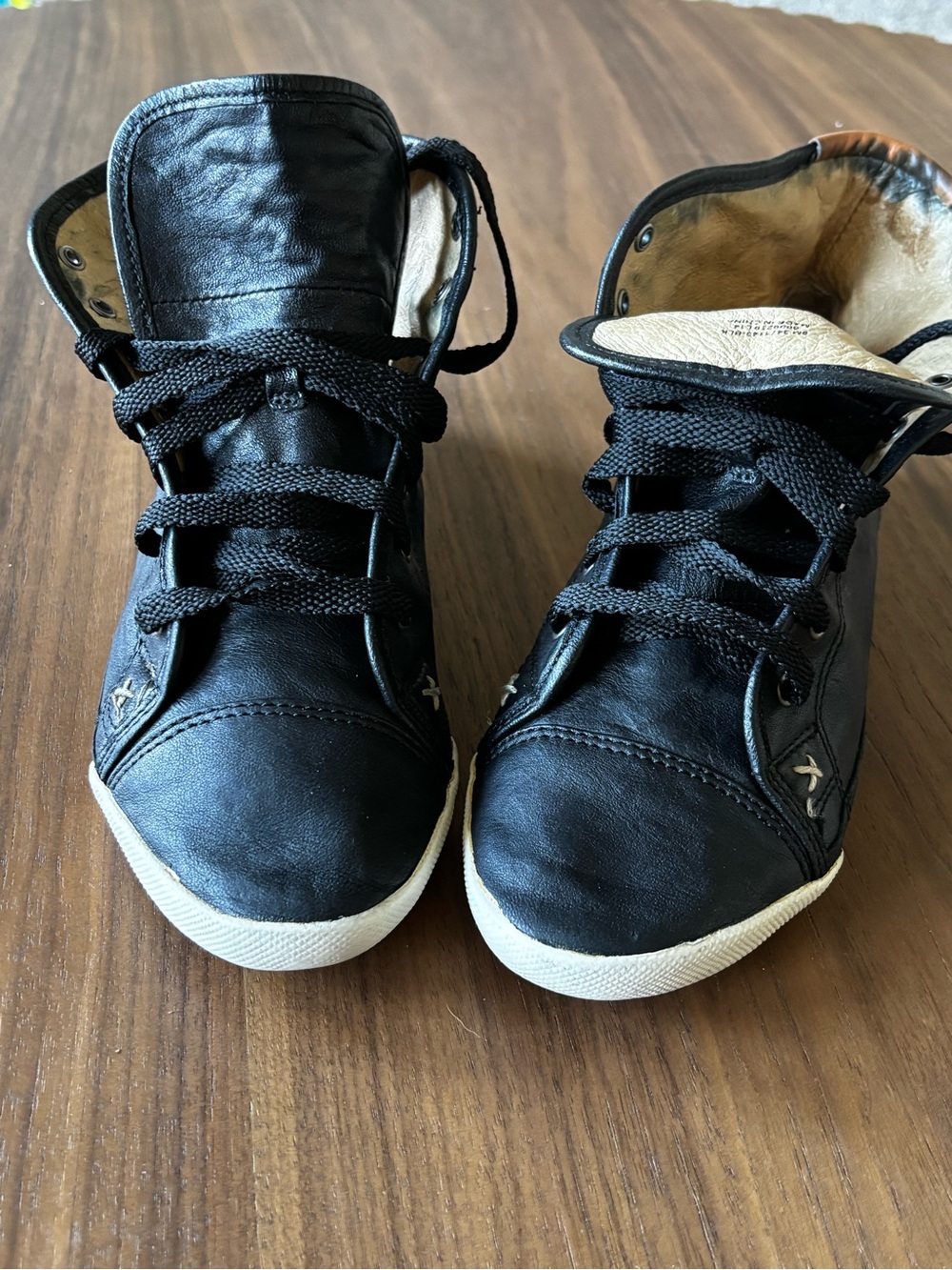 Frye Black Leather High Top Sneaker